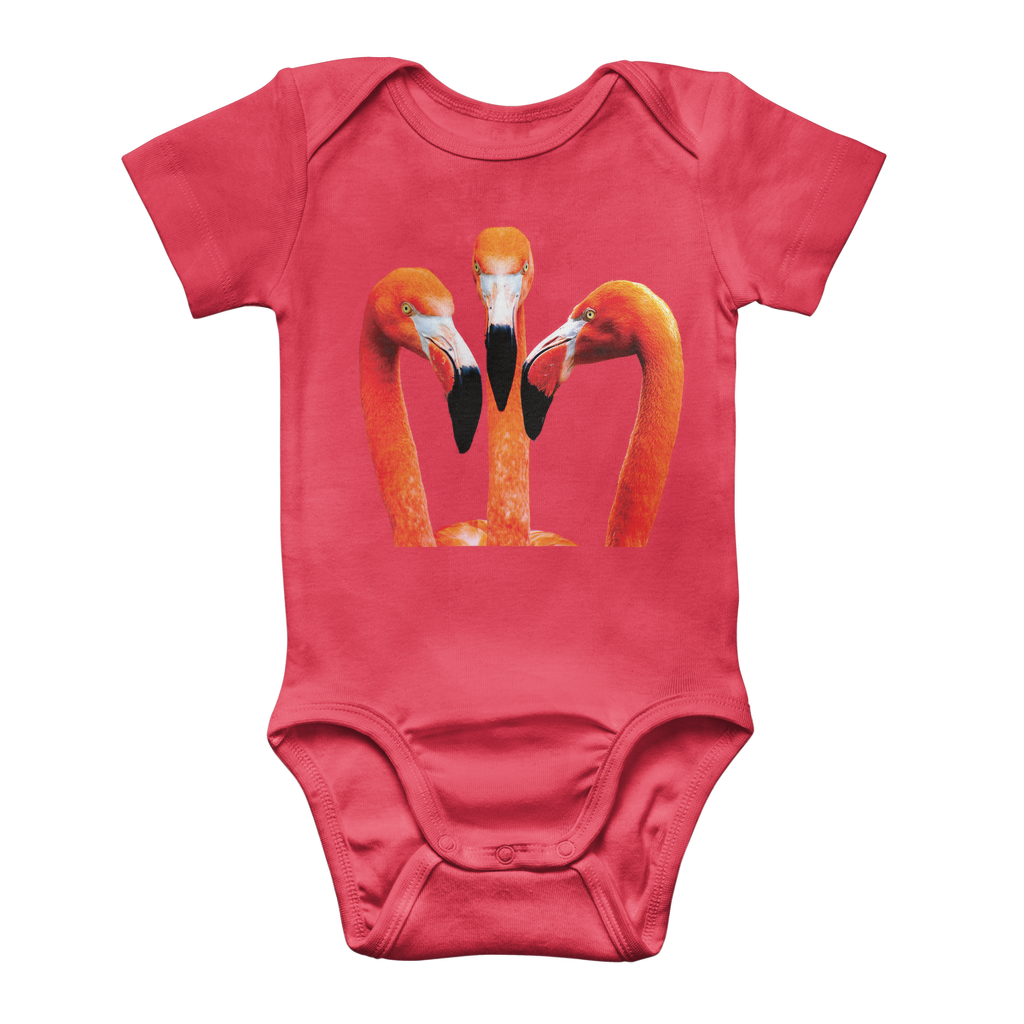 Orange Flamingo Baby Onesie Bodysuit