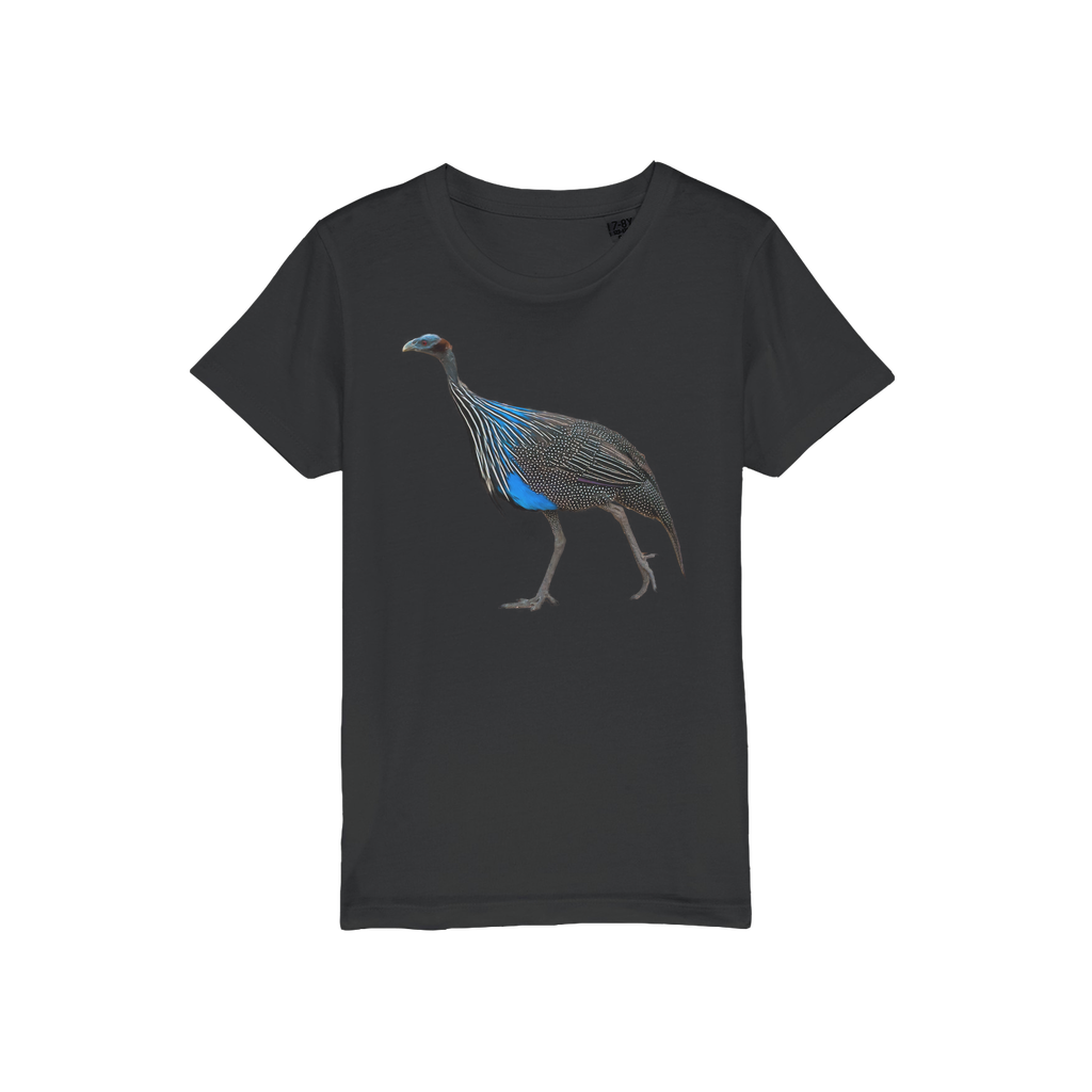 Black vulturine guinea fowl tee for kids