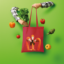 Load image into Gallery viewer, Orange Flamingo Tote Bag (Shopper style)
