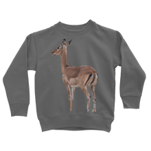 Load image into Gallery viewer, dark grey african impala sweatshirt for kids
