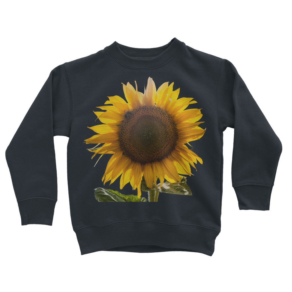 navy sunflower sweatshirt for kids