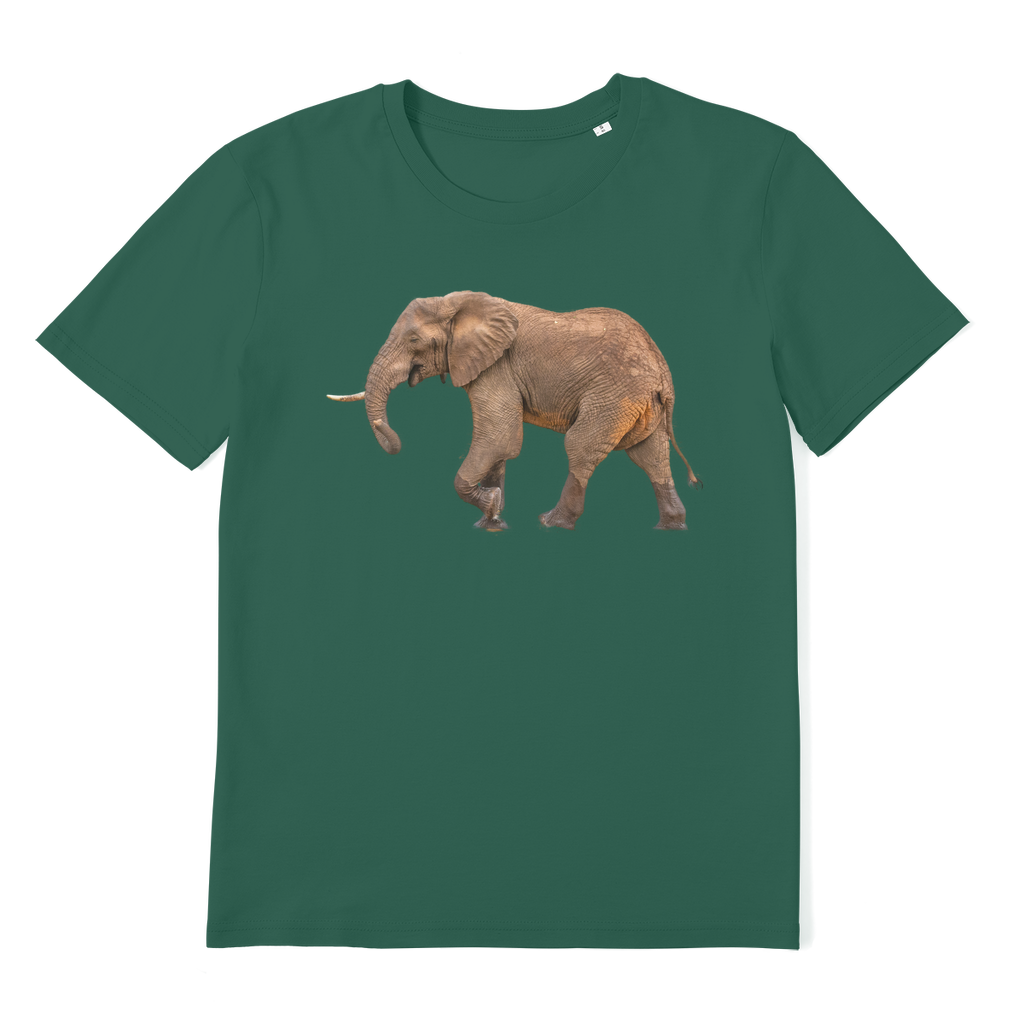 green t-shirt with an elephant