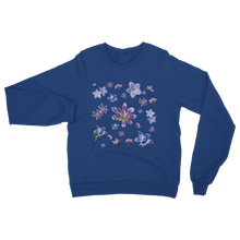 Load image into Gallery viewer, royal blue wildflower floral sweatshirt for adults

