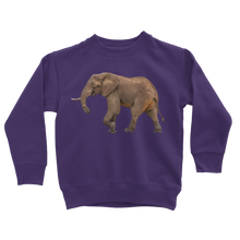 Load image into Gallery viewer, aubergine african elephant sweatshirt for kids
