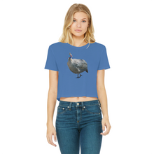 Load image into Gallery viewer, Guinea Fowl T-Shirt for Women (Cropped, Raw Edge)
