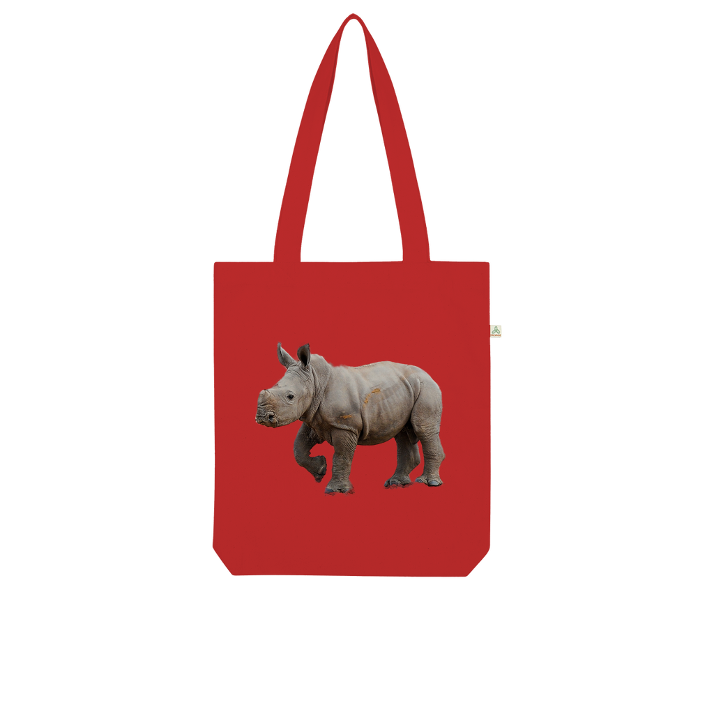 Baby Rhino | Animals of Africa | Organic Tote Bag - Sharasaur