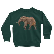Load image into Gallery viewer, Dark forest green african elephant sweatshirt for kids
