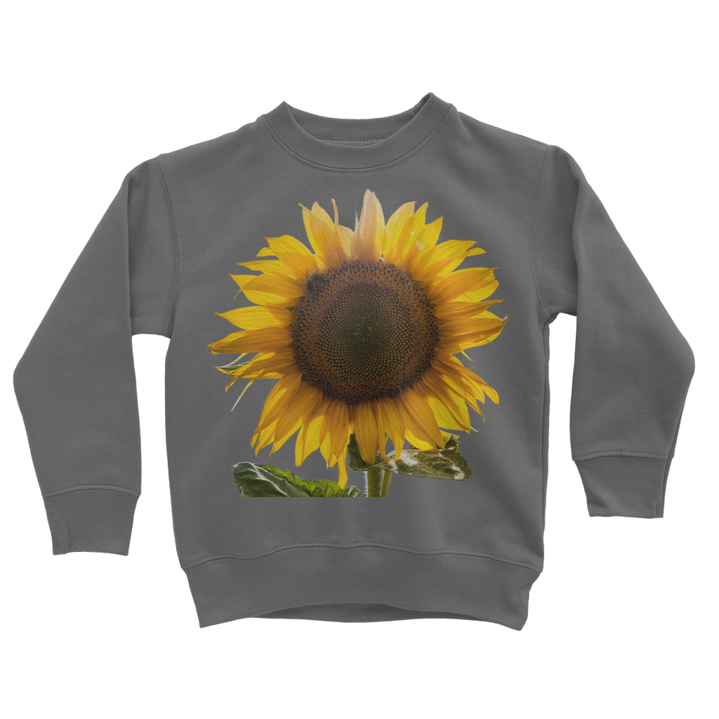 dark grey sunflower sweatshirt for kids