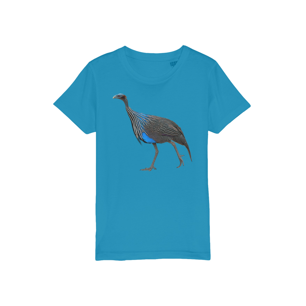 blue vulturine guinea fowl shirt for kids