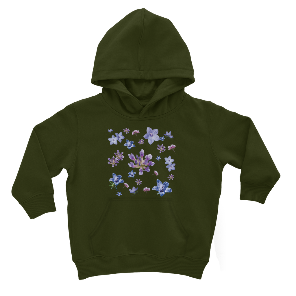 dark green floral hoodie for kids