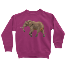 Load image into Gallery viewer, Fuchsia pinkafrican elephant sweatshirt for kids
