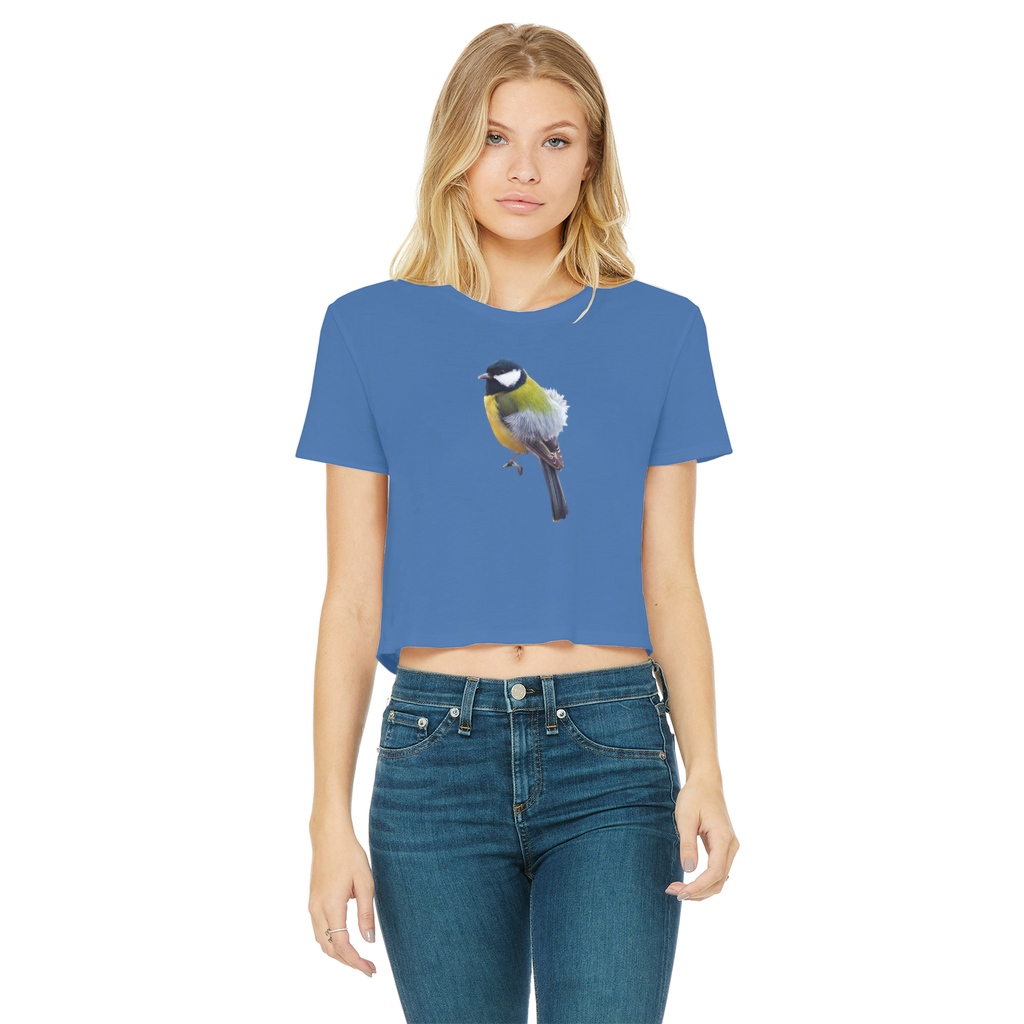 Great Tit T-Shirt for Women (Cropped, Raw Edge)