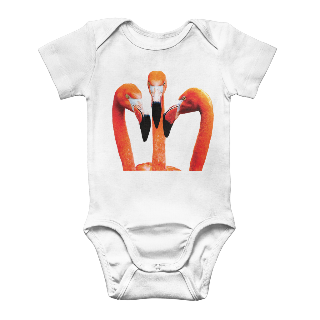 Orange Flamingo Baby Onesie Bodysuit