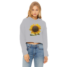 Load image into Gallery viewer, Sunflower Ladies Cropped Raw Edge Hoodie
