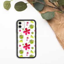 Load image into Gallery viewer, Hibiscus, Fern and Succulents Biodegradable phone case

