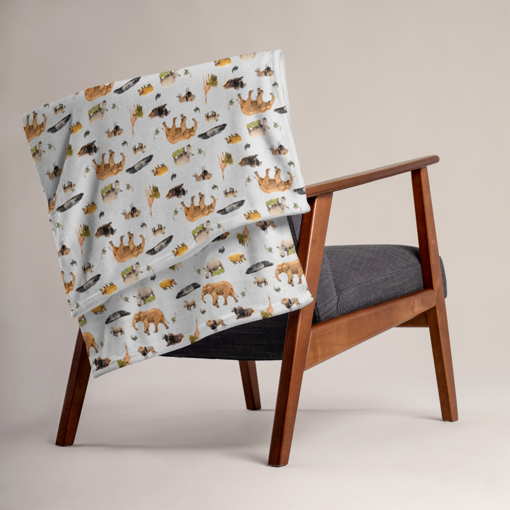 African Animals Throw Blanket