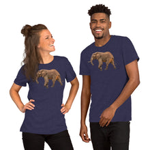 Load image into Gallery viewer, A purple t-shirt with elephant on the front.
