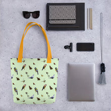Load image into Gallery viewer, Garden Birds Tote bag (Mint)
