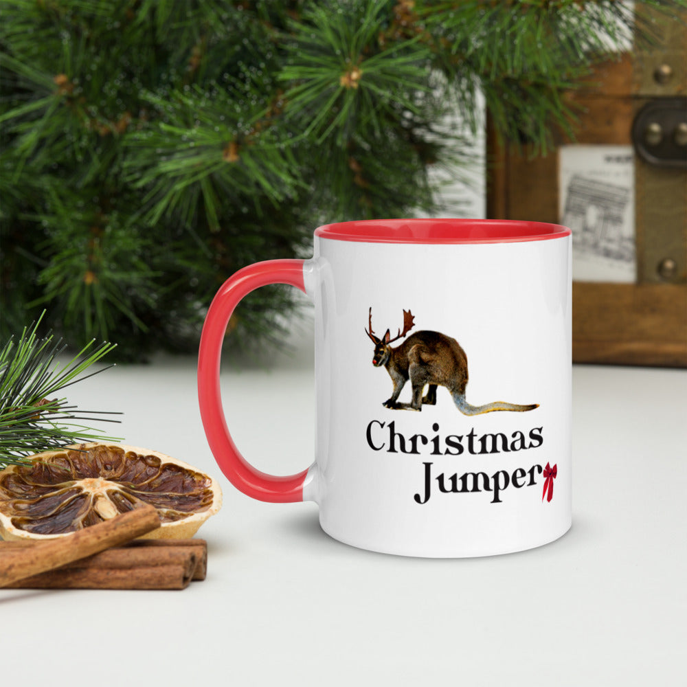 Kangaroo Christmas Jumper | The Christmas Collection | Mug with Red Color Inside