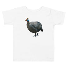 Load image into Gallery viewer, Kids t-shirt with a guinea fowl. T-shirt is white.
